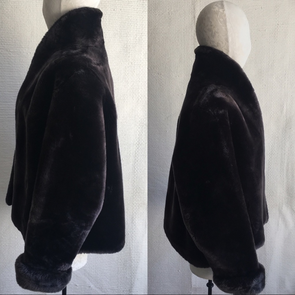 Vintage Fur Mouton Sheepskin Short Jacket Coat - Picture 5 of 8